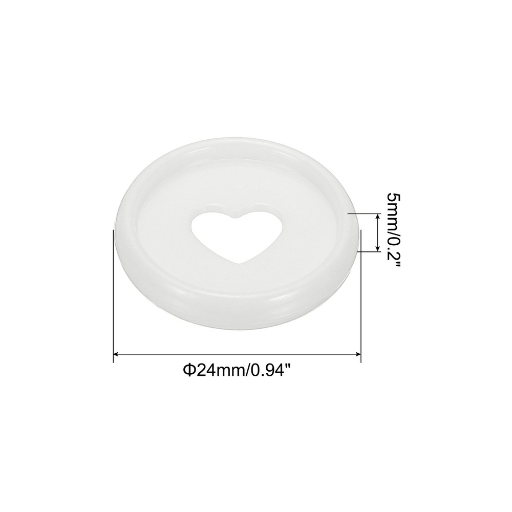 24mm Plastic Book Binding Discs, 11 Pack Expansion Discs Heart, White