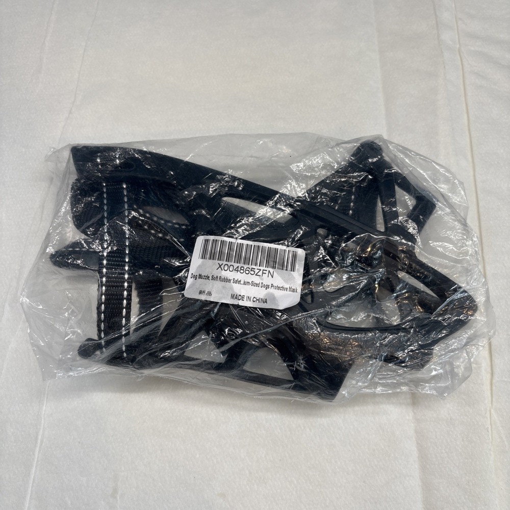 Medium Soft Dog Basket Muzzle Mesh Cage NoBarking Biting Chewing Black