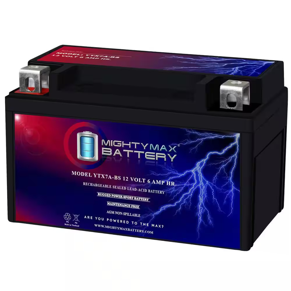 YTX7A-BS Replacement Battery Compatible with Sigmastek STX7A-BS