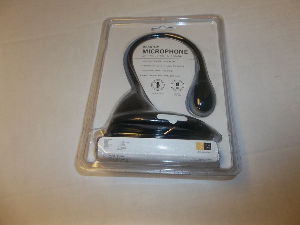 NIP Case Logic Desktop Microphone w/ Adjustable Mic Stand