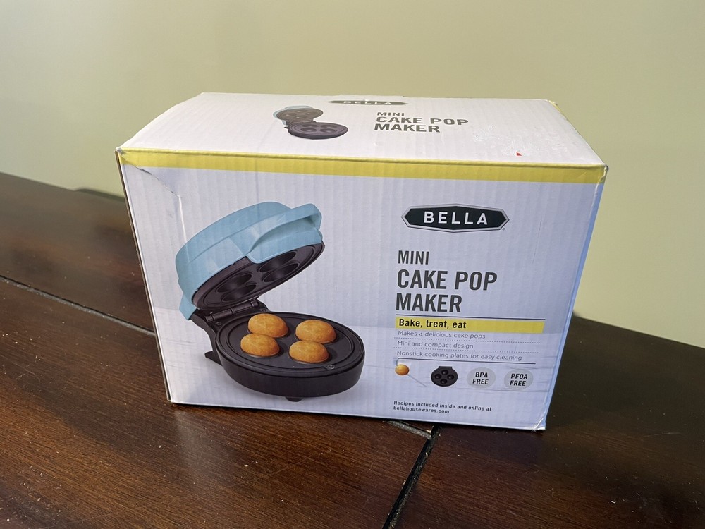 Bella Mini Cake Pops Maker Blue Nonstick Cooking Compact Easy Store 350w
