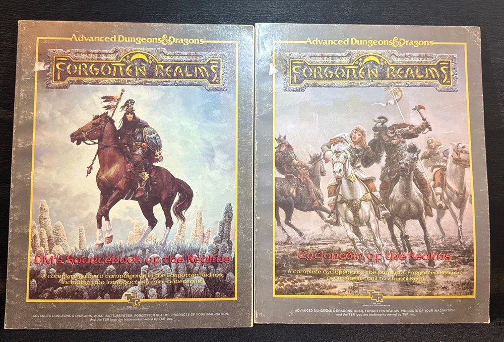 Forgotten Realms: Cyclopedia Realms & DM’s Sourcebook Realms 1987 ☆ 2 Book Lot ☆
