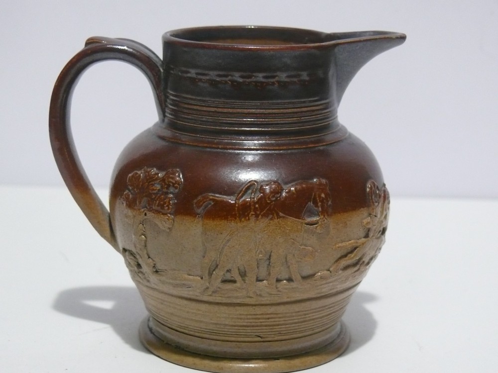 19TH CENTURY STONEWARE HUNTING JUG