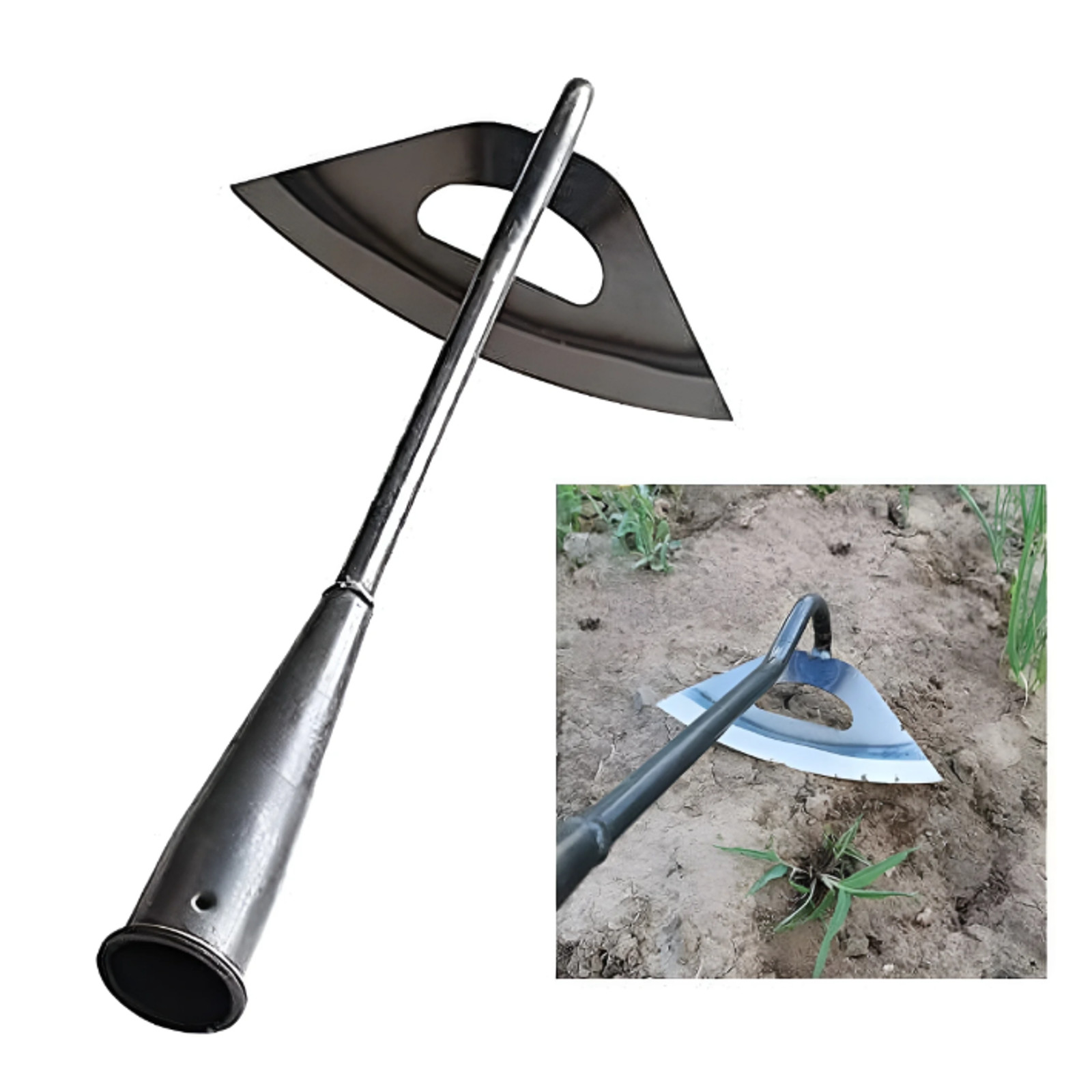 LOT-OF-2 Garden Hoe All-Steel Hardened Hollow Hoe Weeding, Garden Edger Weeder
