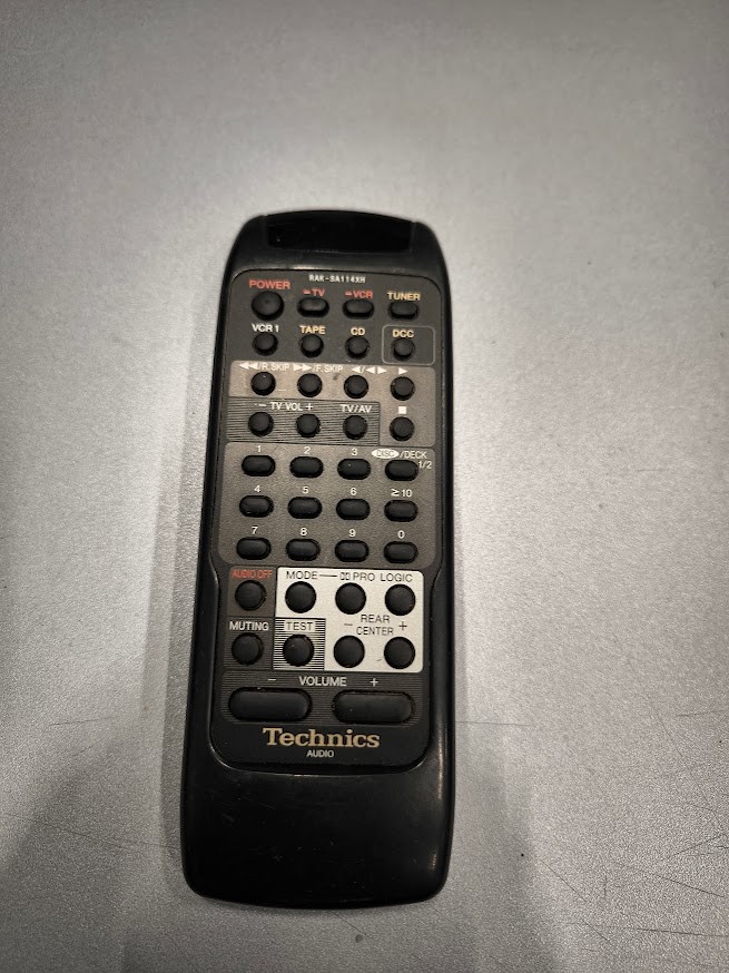 Technics RAK-SA114XH Remote Control - Used, Working, Some Wear