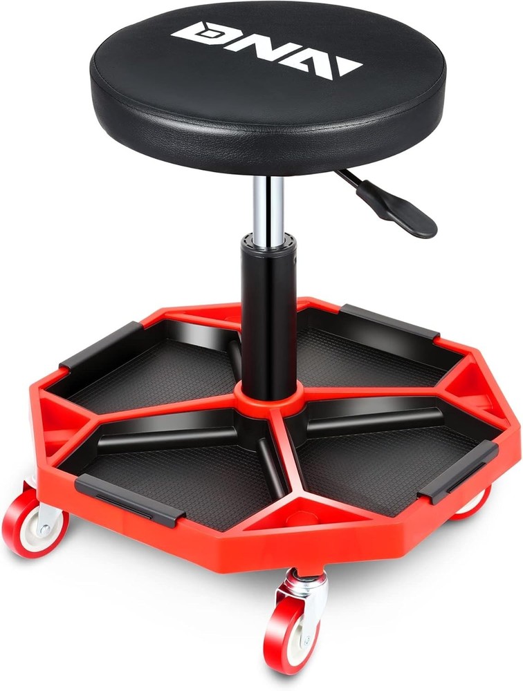 TOOLS-00253 Adjustable Height Pneumatic Garage Seat Rolling Mechanic Stool wi...