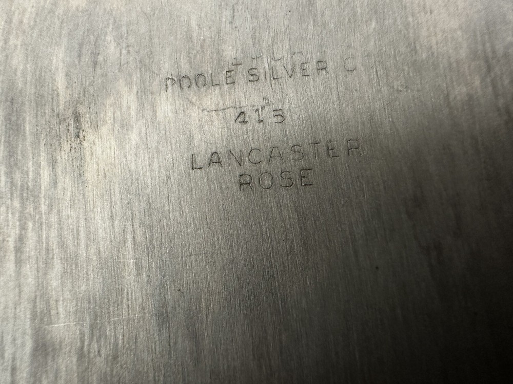 Poole Lancaster Rose Silverplate Oval Footed Vegetable Serving Bowl