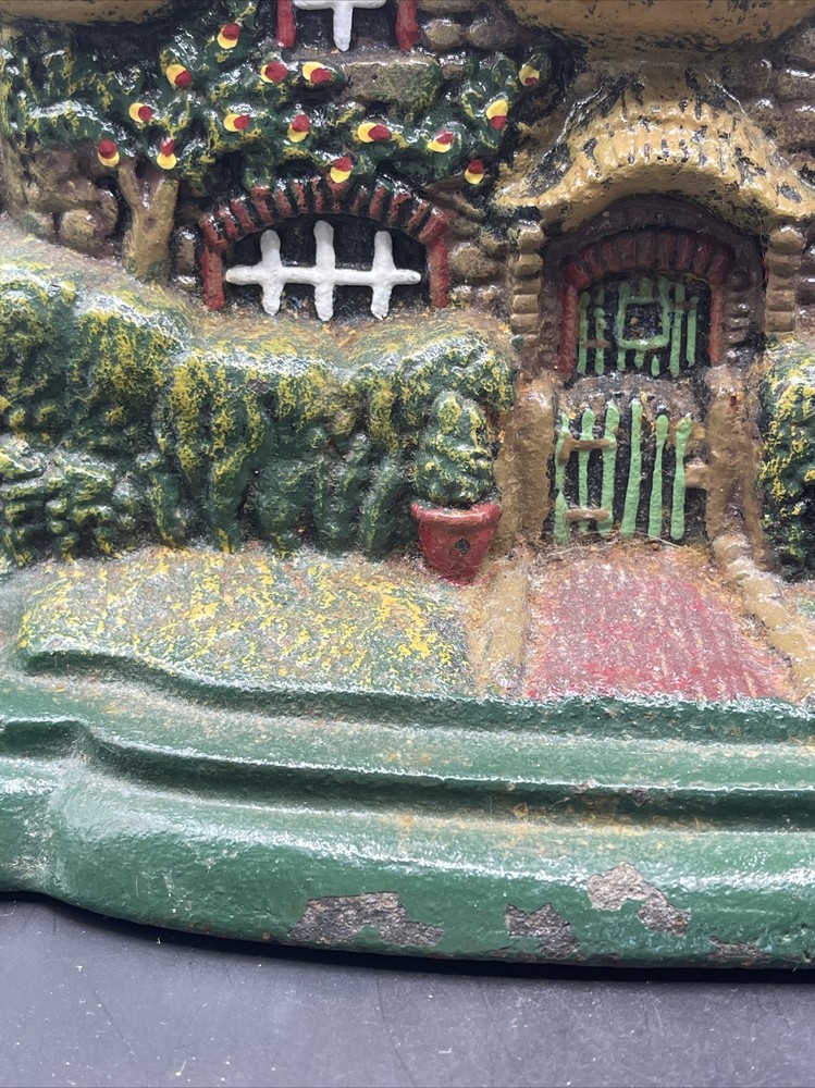 Cast Iron English Thatched Cottage Doorstop