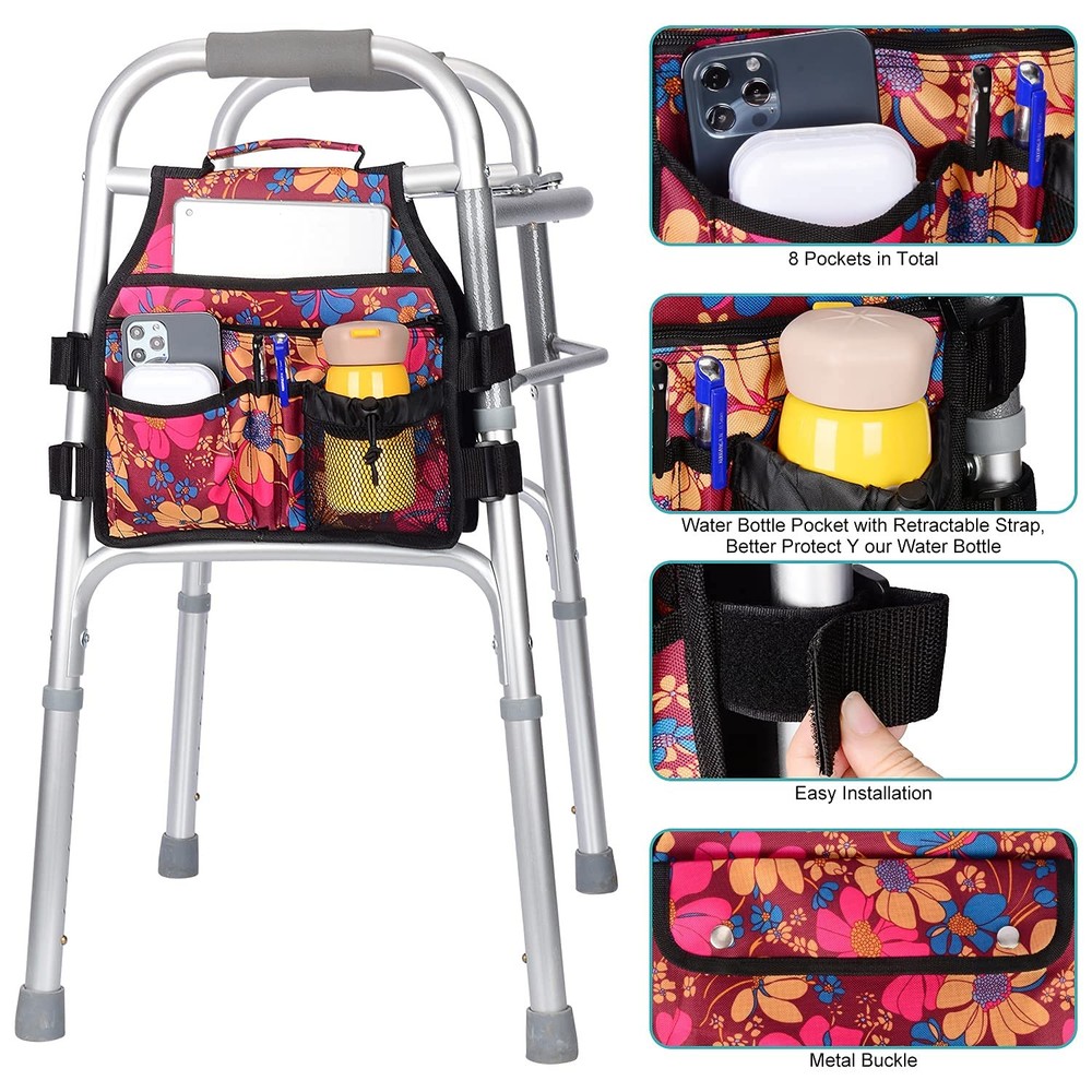 Supregear Side Walker Bag w/Cup Holder, Folding, Waterproof Walker Accessory