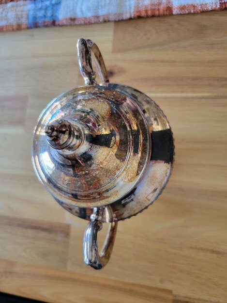 Castleton International Silver Com. 4 Piece Tea Set Platter Teapot Sugar Creamer