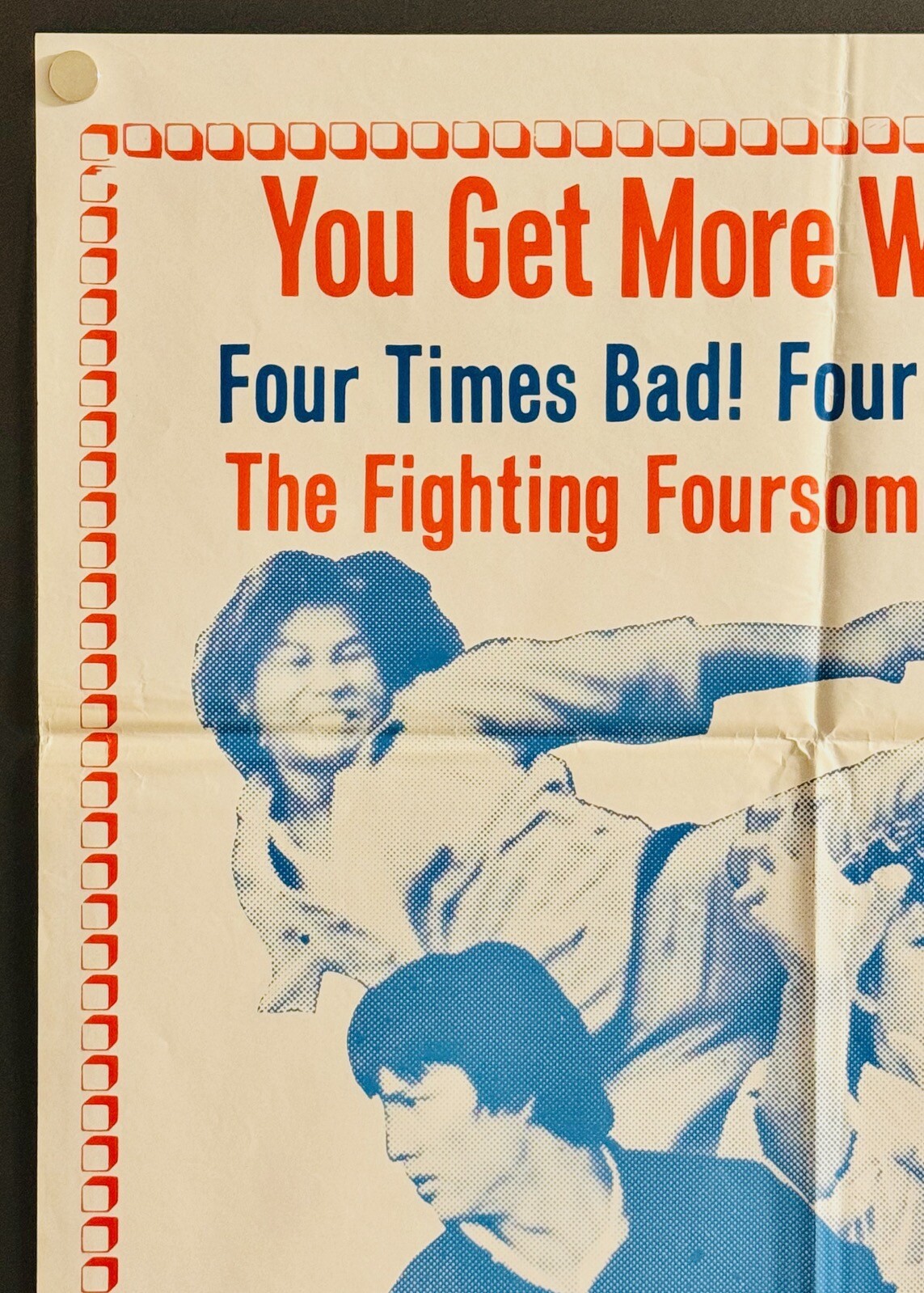 Four Bad Dudes (1977) Original One Sheet Movie Poster – Excellent **Kung Fu**