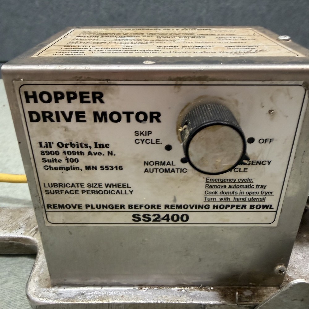 Lil Orbits SS2400 Hopper Drive Motor Replacement Mini Donut Machine Untested