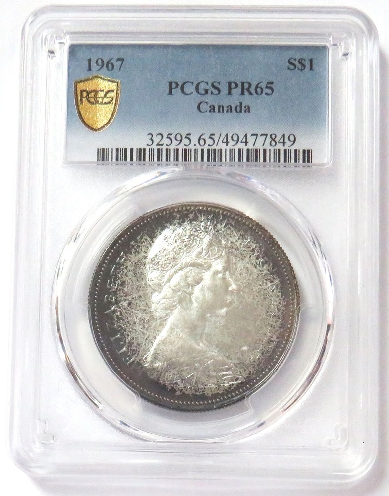 1967 SILVER CANADA PROOF $1 PCGS PR 65