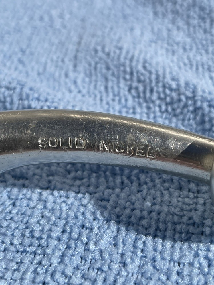 Vintage 6" Loose Flat O-Ring Snaffle Horse Bit Solid Nickel Clean Nice