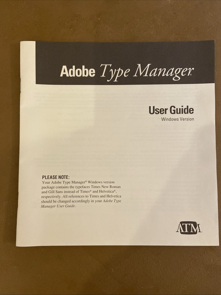 Adobe Type Manager for Windows Media 1990