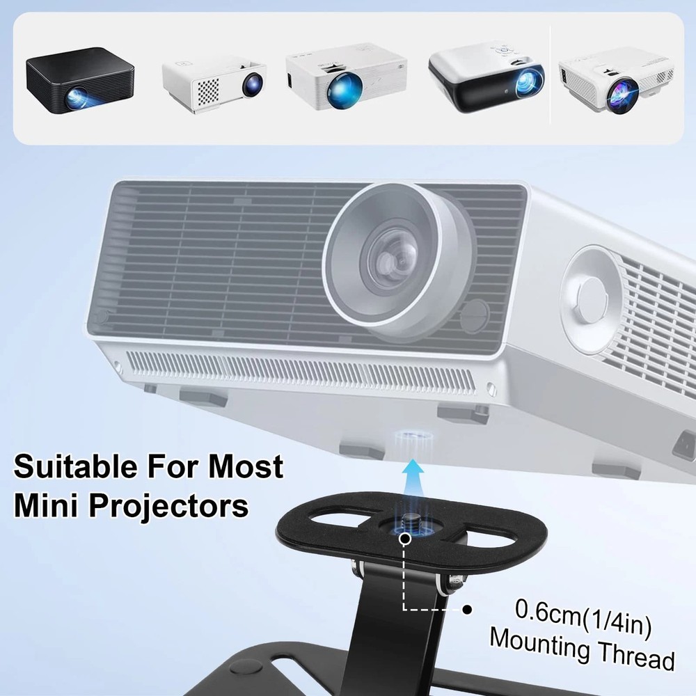 Projector Mount Foldable Desk Ceiling Stand Universal Joint 180° Rotation 5kg