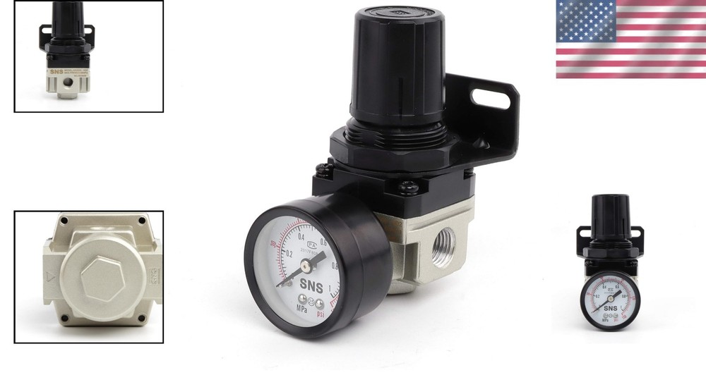 Versatile Air Compressor Pressure Regulator 1/4 NPT - 0-150 PSI Adjustable Flow