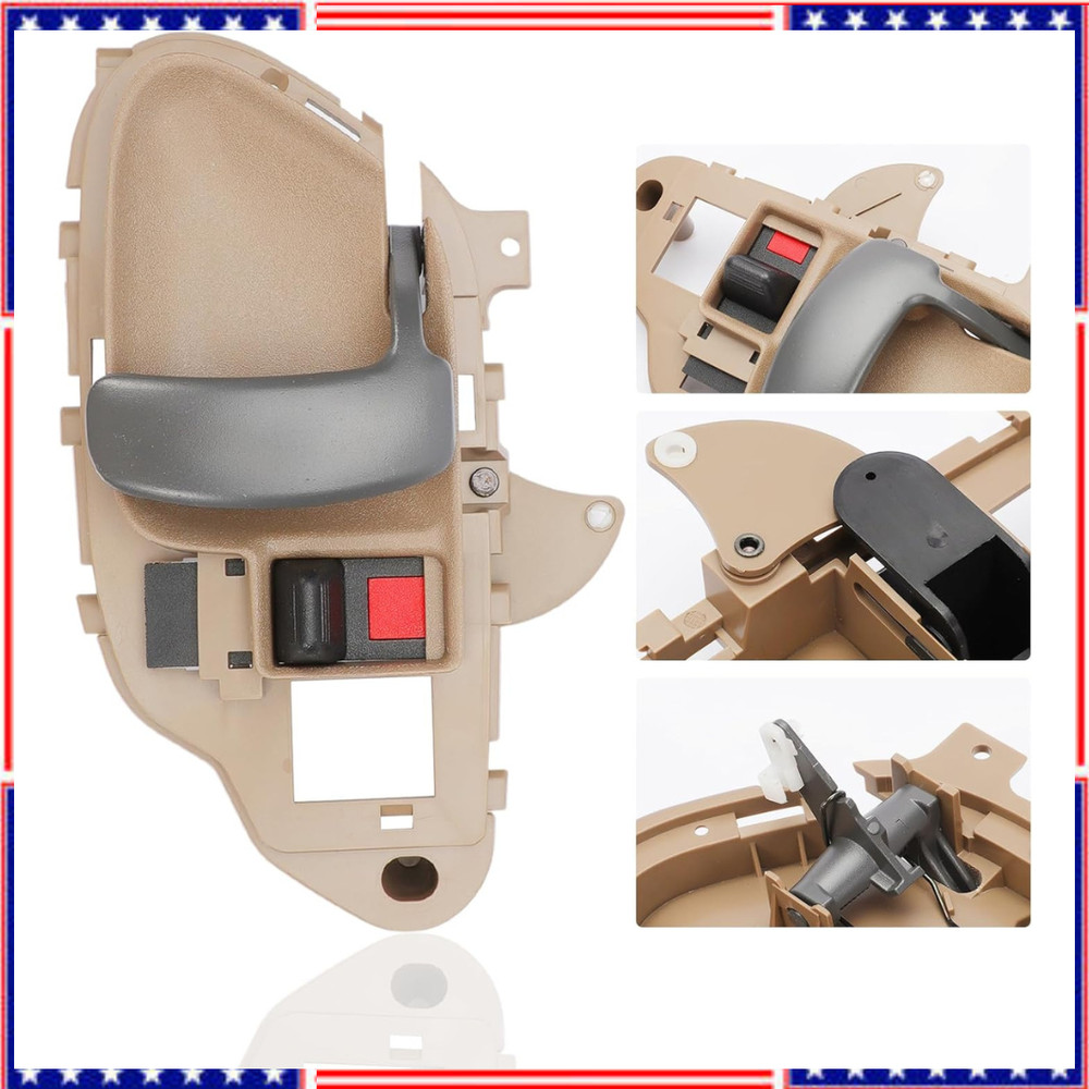 Interior Door Handle W/Bezel (TAN) Compatible with 1995-2000 Chevy GMC