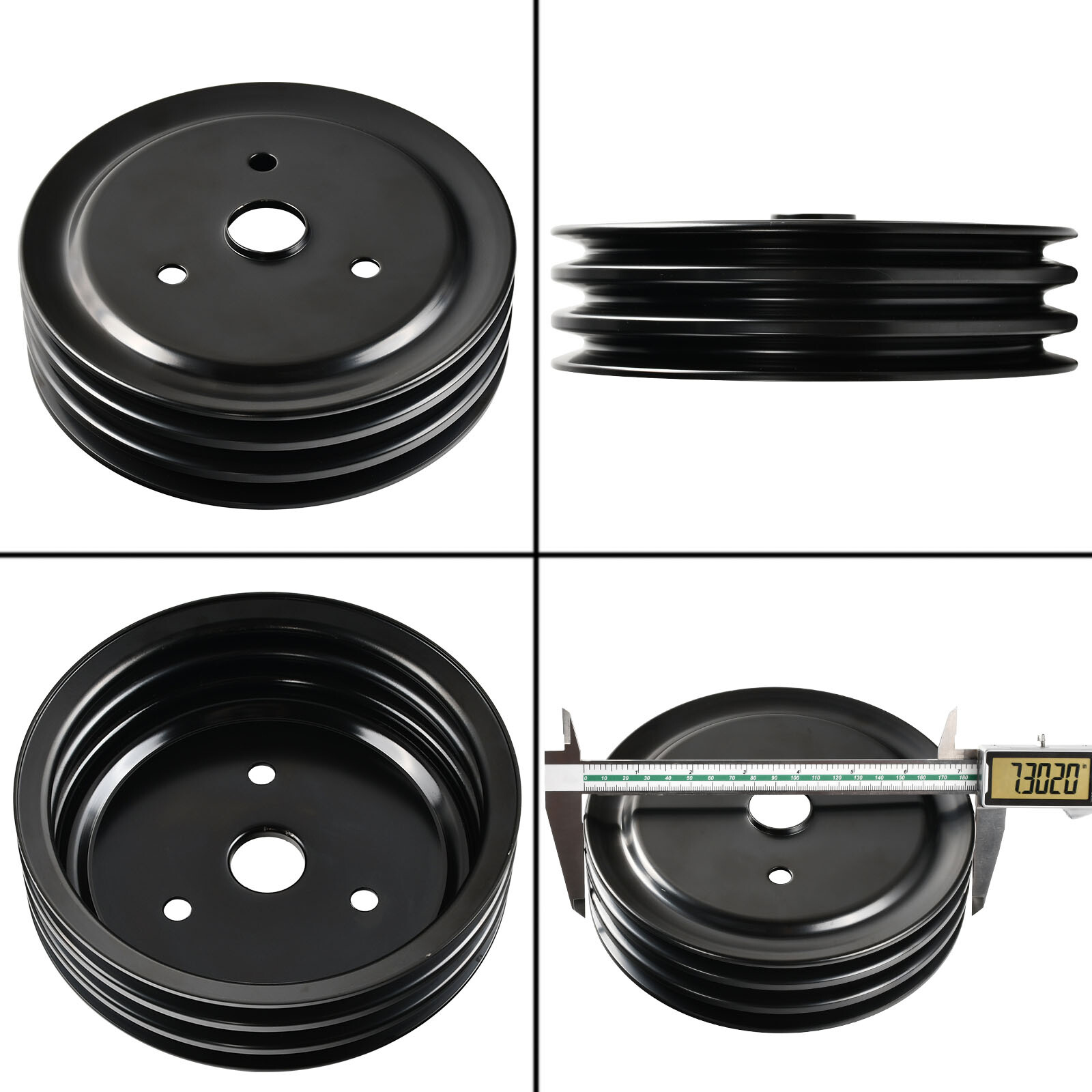 2/3 Groove Short Water Pump Pulley & Crankshaft Pulley for SBC 327 305 350 SWP