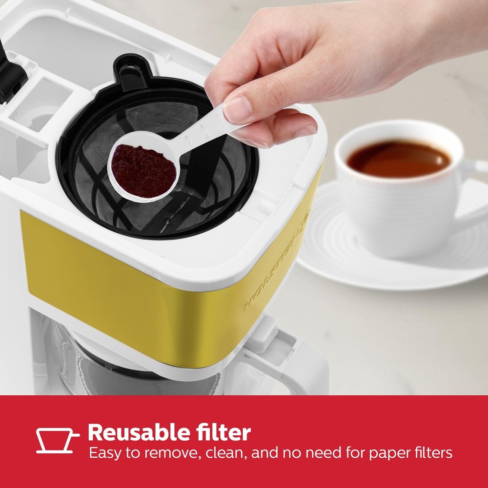 5 Cup Coffee Maker – Compact Drip Coffee Machine with Auto Pause & Serve, Reu...