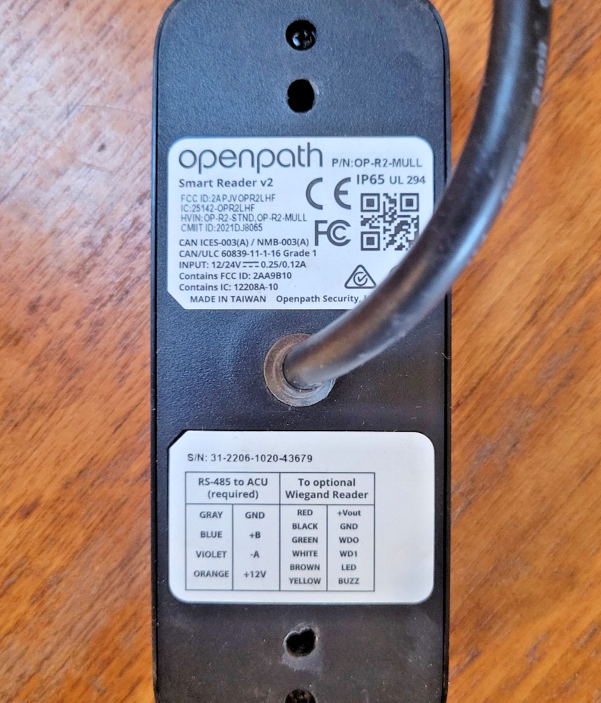 Openpath low/high frequency mullion black smart reader (OP-R2-MULL) Avigilon