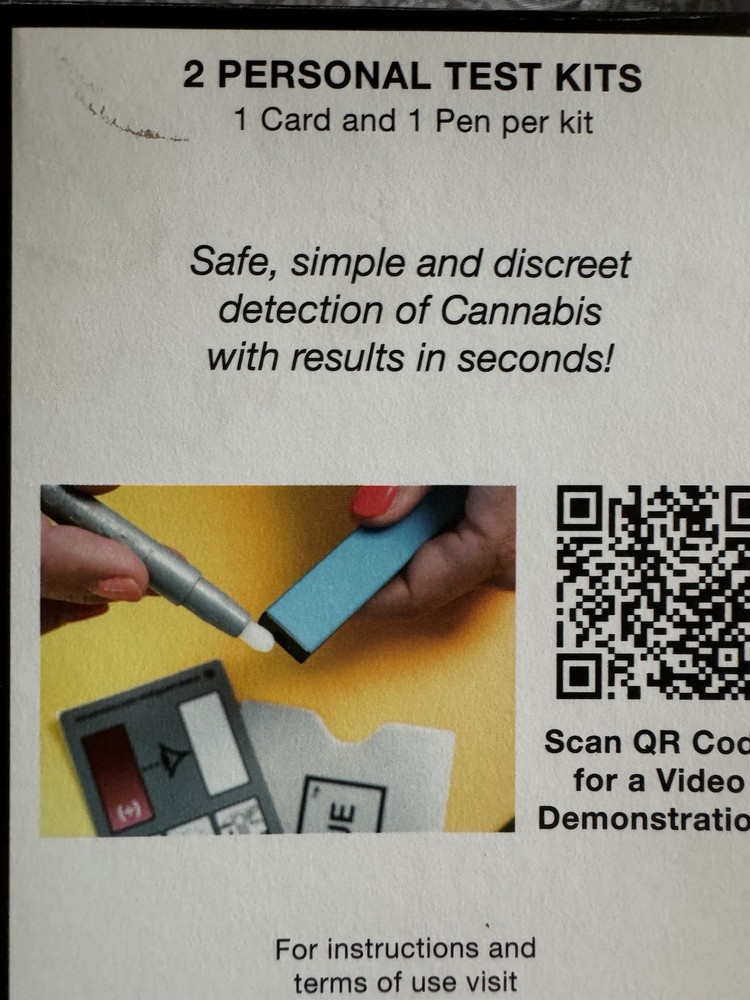 2 Pk Cannabis Marijuana Personal SURFACE Test Kit - Detection
