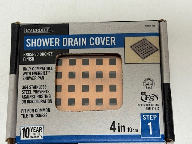 Everbilt Watershield Shower System 4 in. Bronze Square Grid Drain Grate