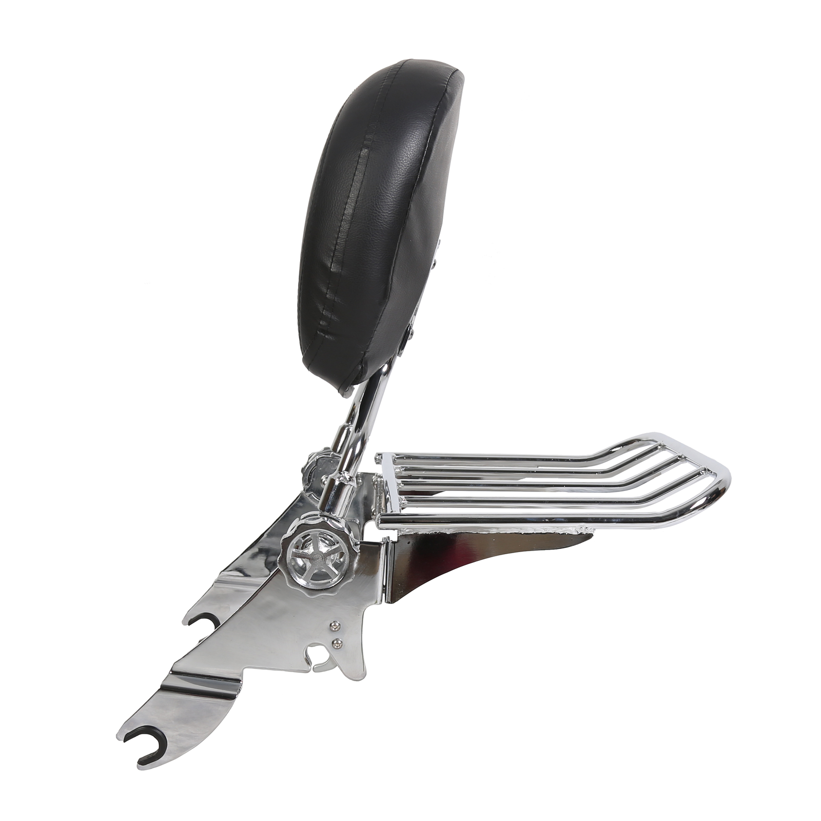 Adjustable Sissy Bar Backrest Luggage Rack For 09-24 Harley Road Electra Glide