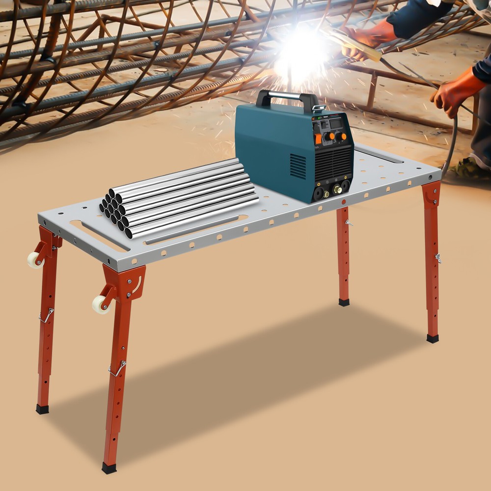 Steel Portable Welding Table Welding Workbench Table Folding Work Bench Silver