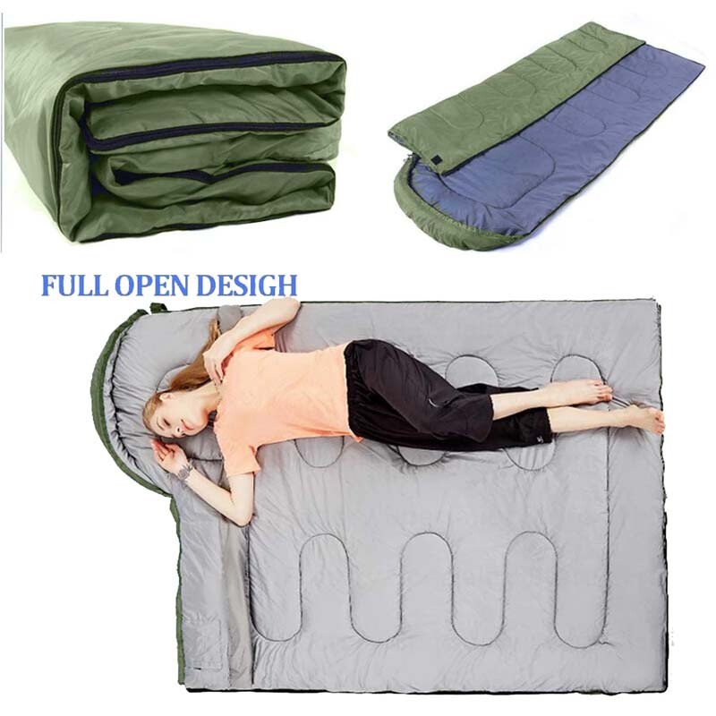 2PCS Thick Adult Cold Weather Sleeping Bag For Big & Tall Waterproof Winter Bags