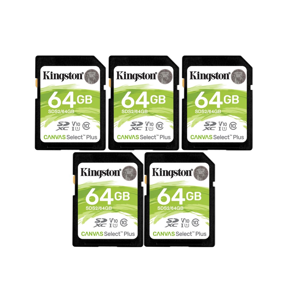 Kingston 64GB SDHC Canvas Select Plus Memory Card 5 Pack