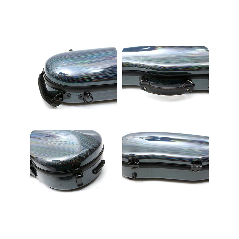 Hard Violin Case 4/4 streamline shaped shell with BackStraps,external storage...