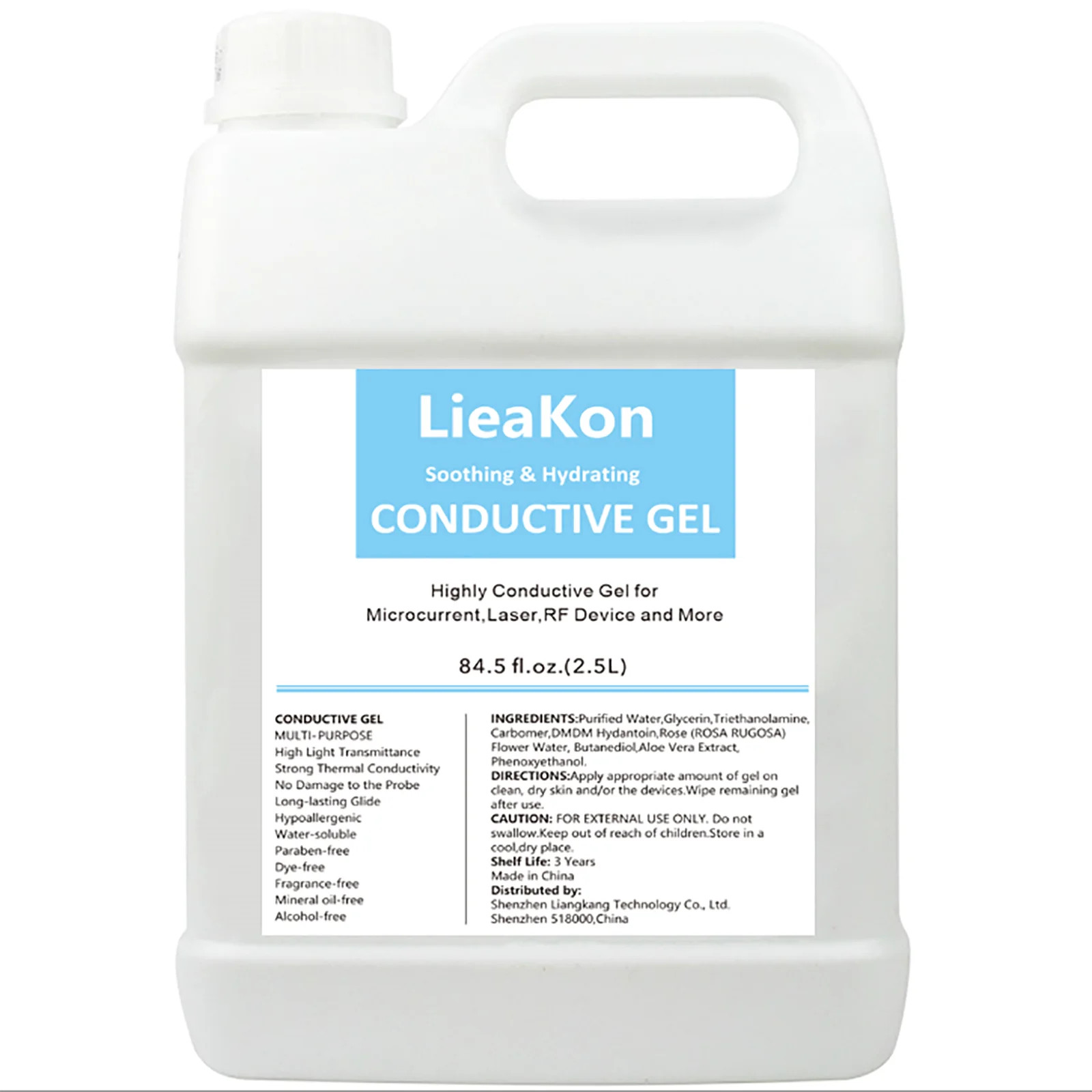 2.5L Gel Conductor Radiofrecuencia y Cavitacion Clear Contact Gel for Ultrasound