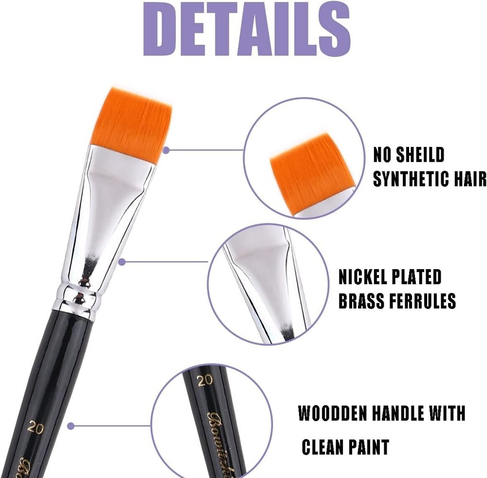 Bowitzki 6 Pack Face Paint Kit Bundle Kit Professional Face Paint Brushes Sponge