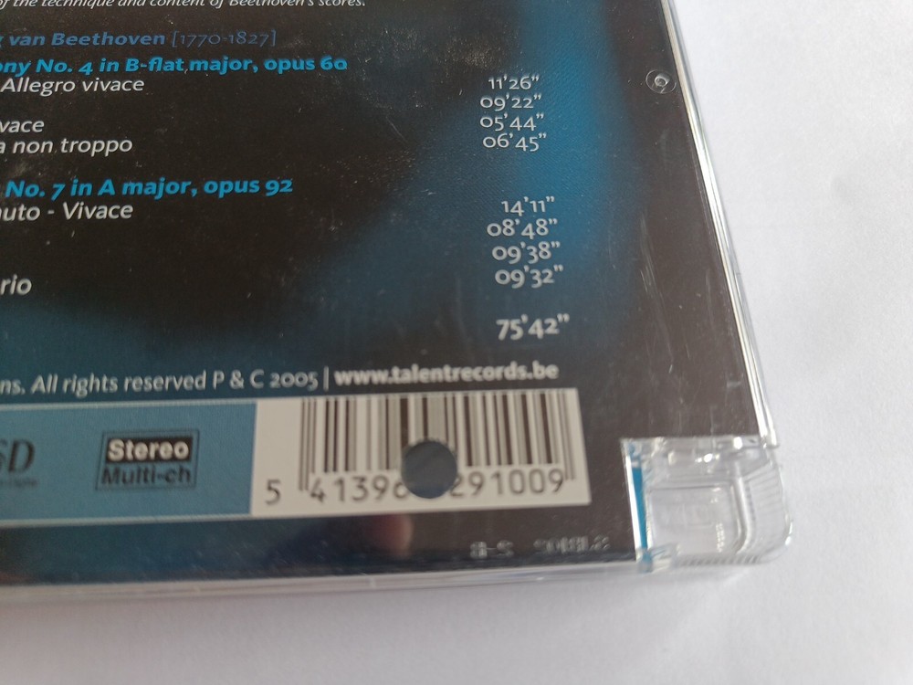 BEETHOVEN: SYMPHONY 4 & SYMPHONY 7 NEW CD