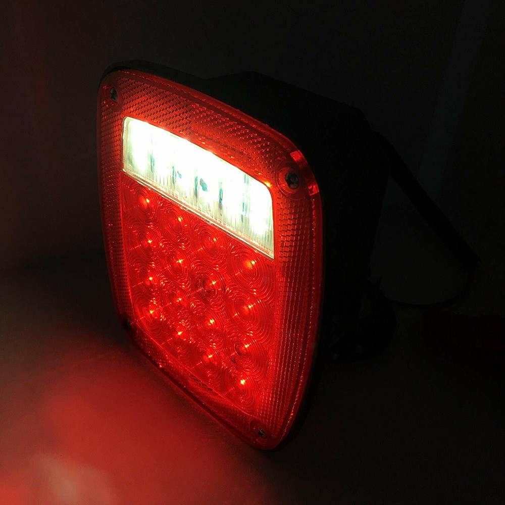 2 Pack Universal Square 12V Combination 38 LED Signal Tail Light DOT trailer