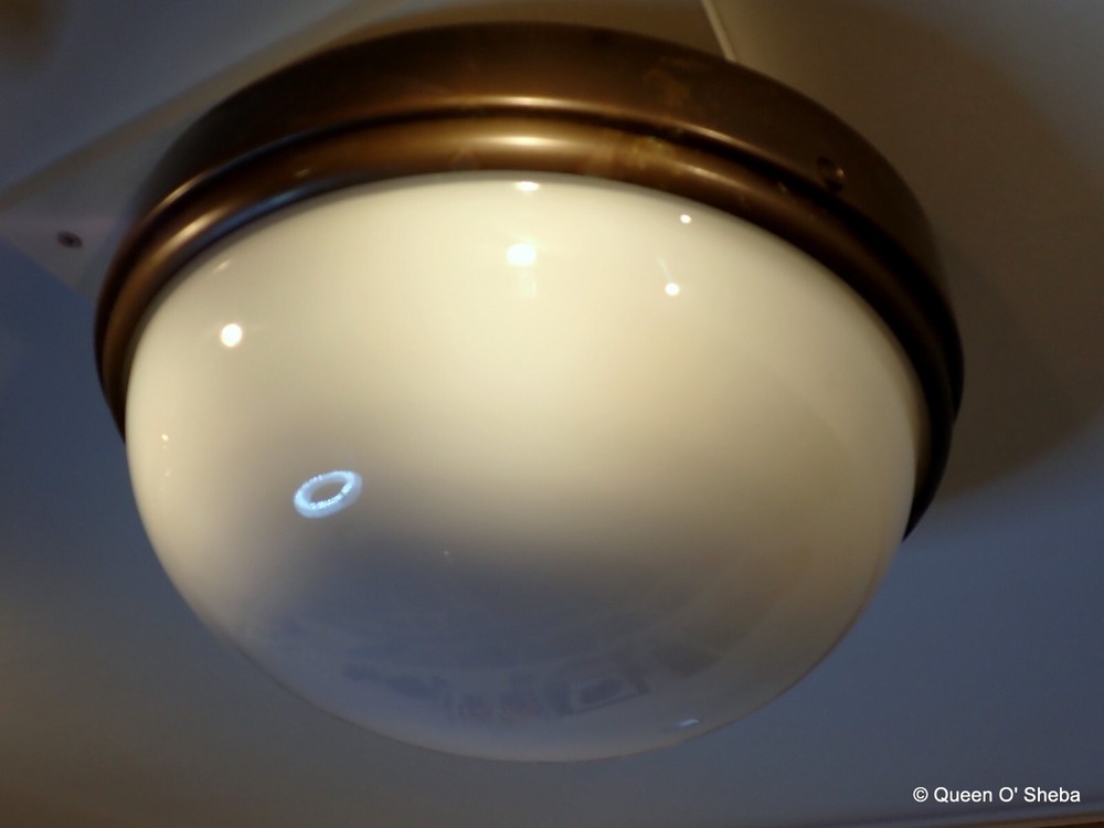 Opaline Bronze Light Ceiling Art Deco Large Round Full Moon