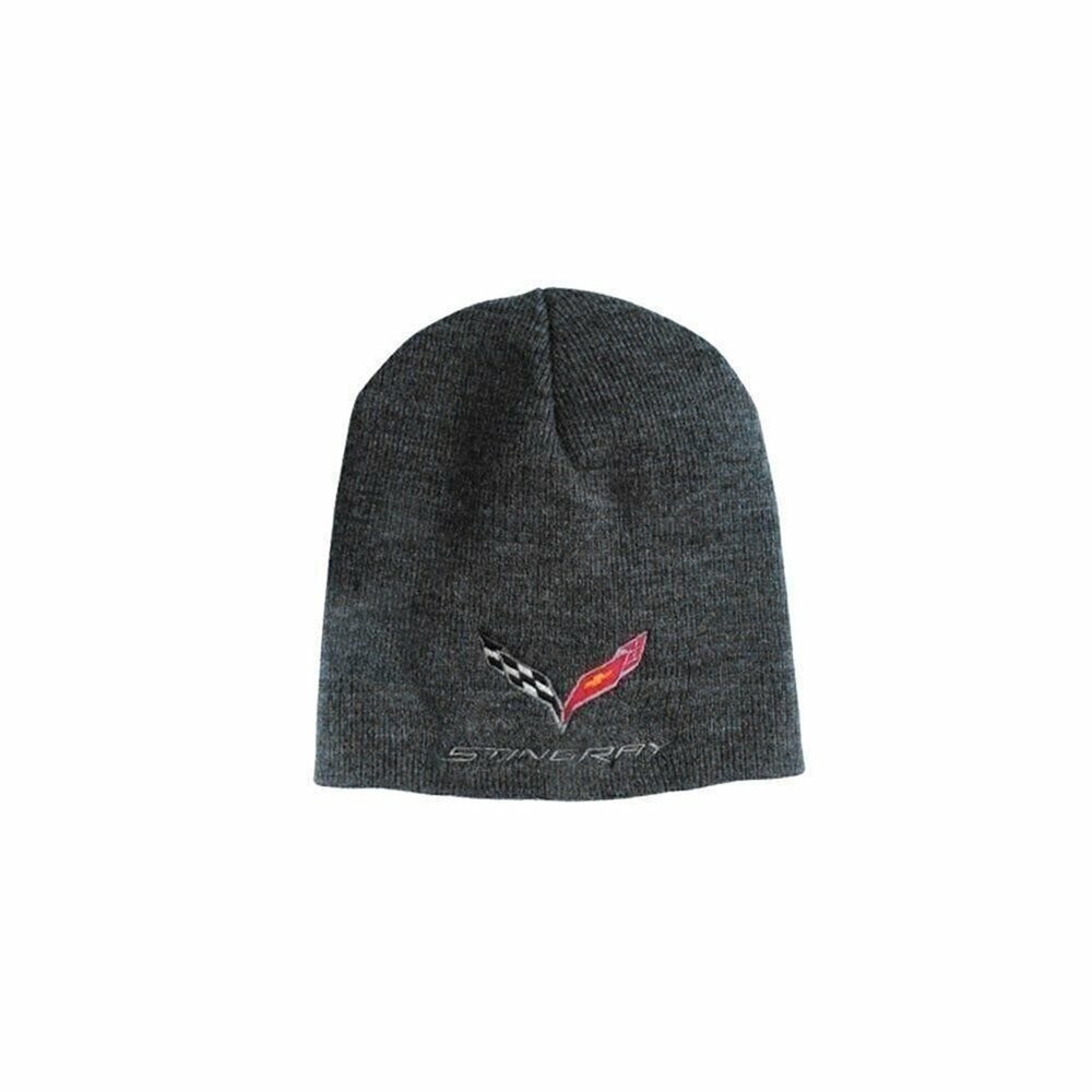 C7 Corvette Knit Pullover Beanie - Charcoal