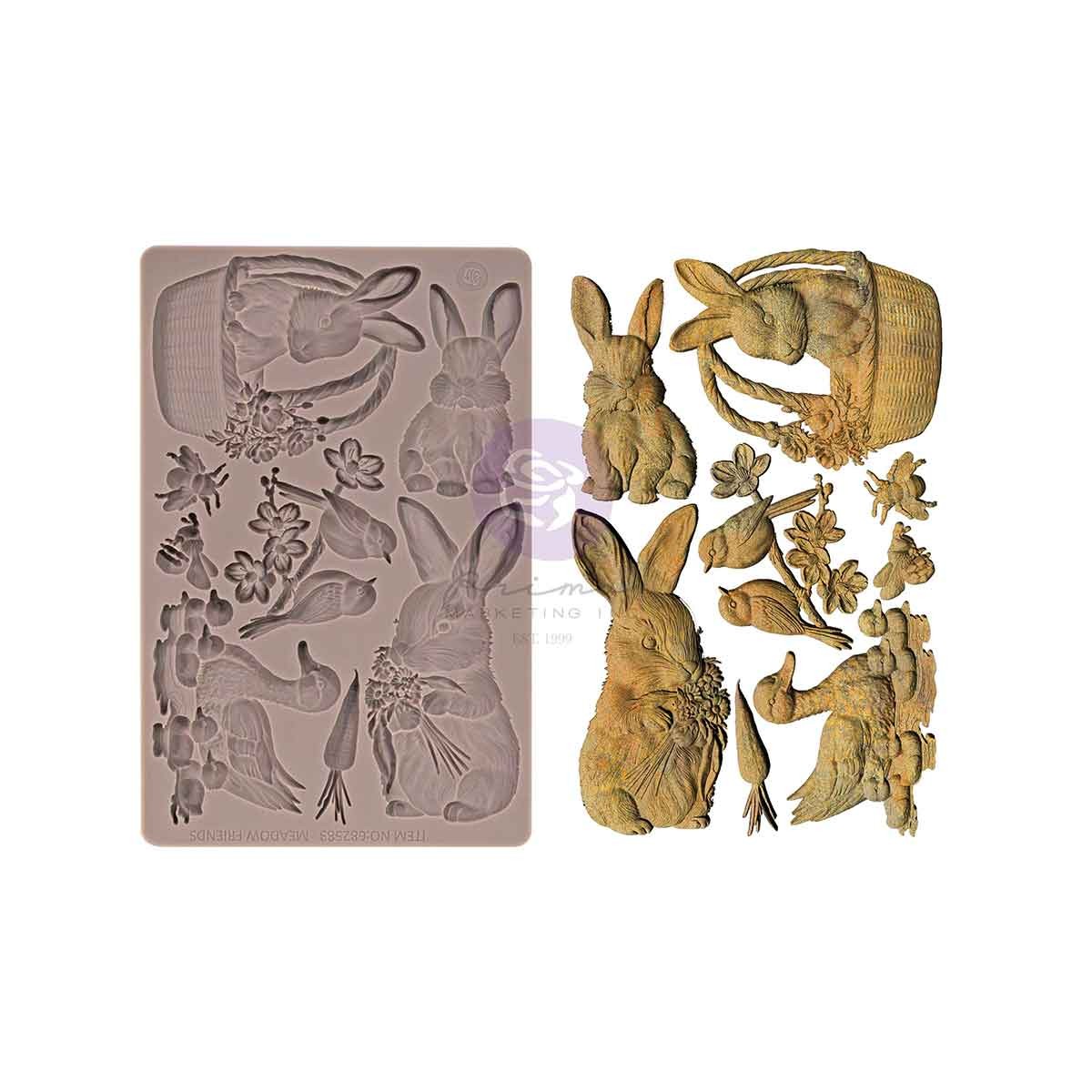 Garden Friends | 5" x 8" Silicone Craft Décor Mould | Prima Marketing