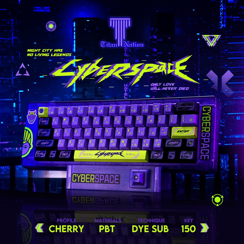 CYBERSPACE Theme 150keys/set PBT Cherry Profile for MX Keyboard