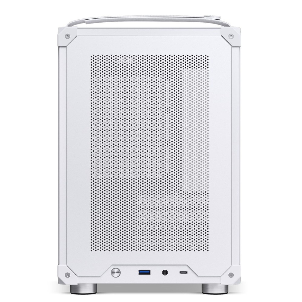 C6-ITX White Mini ITX Handled Mesh PC Case, Simple Compact Desktop ITX Chassi...