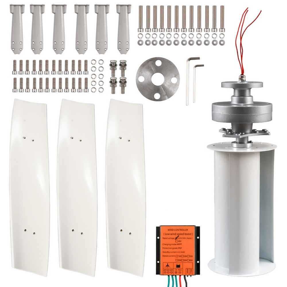 3000W Vertical Wind Turbine Generator 12V/24V/48V MPPT Controller Windmill Motor