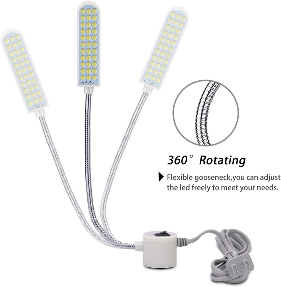 36 LED Gooseneck Sewing Machine Light with Magnetic Base for Workbenches