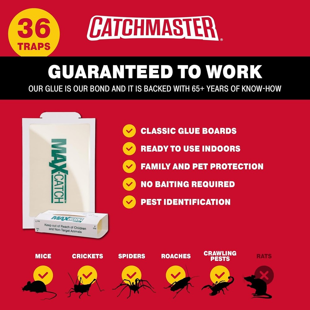 Catchmaster Max-Catch Mouse & Insect Glue Trap 36pk
