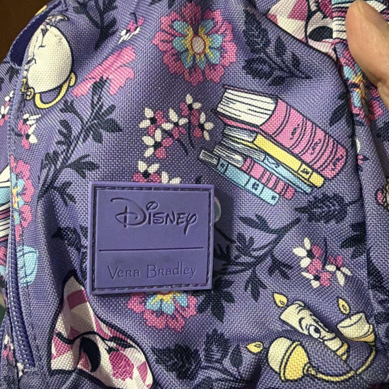 Vera Bradley for Disney mini Sling Backpack Purple Beauty and the Beast