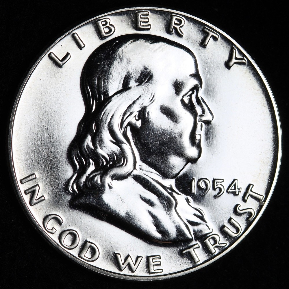 1954 Franklin Silver Half Dollar GEM PROOF E397 KDMK