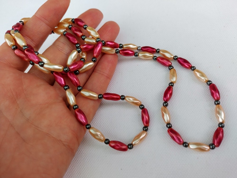 Vintage glass long necklace