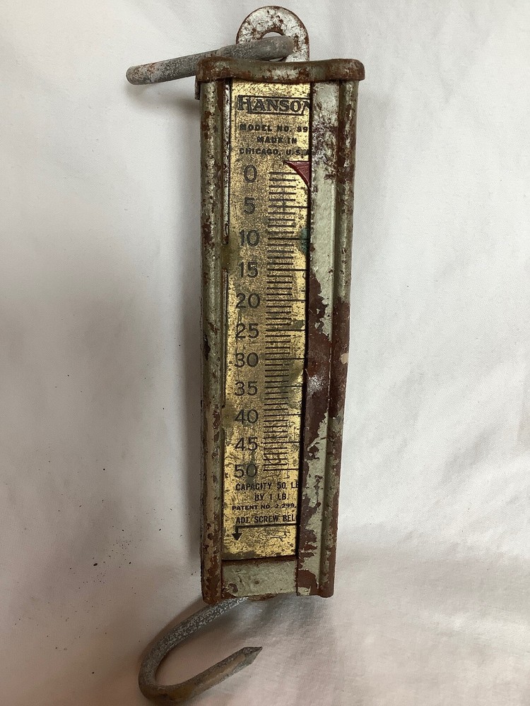 Vintage Hanson Handheld Spring Scale 895 Chicago 50 Pound Lb. Capacity