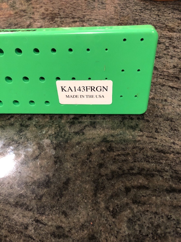 Snap-On ka143frgn 1/4" sae 3 row post socket tray green