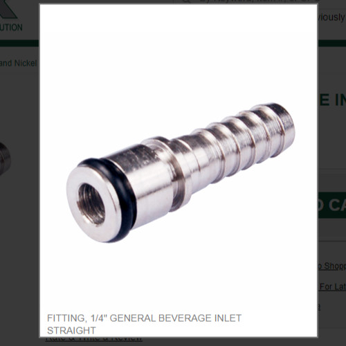 FITTING, 1/4" GENERAL BEVERAGE INLET STRAIGHT # 3047